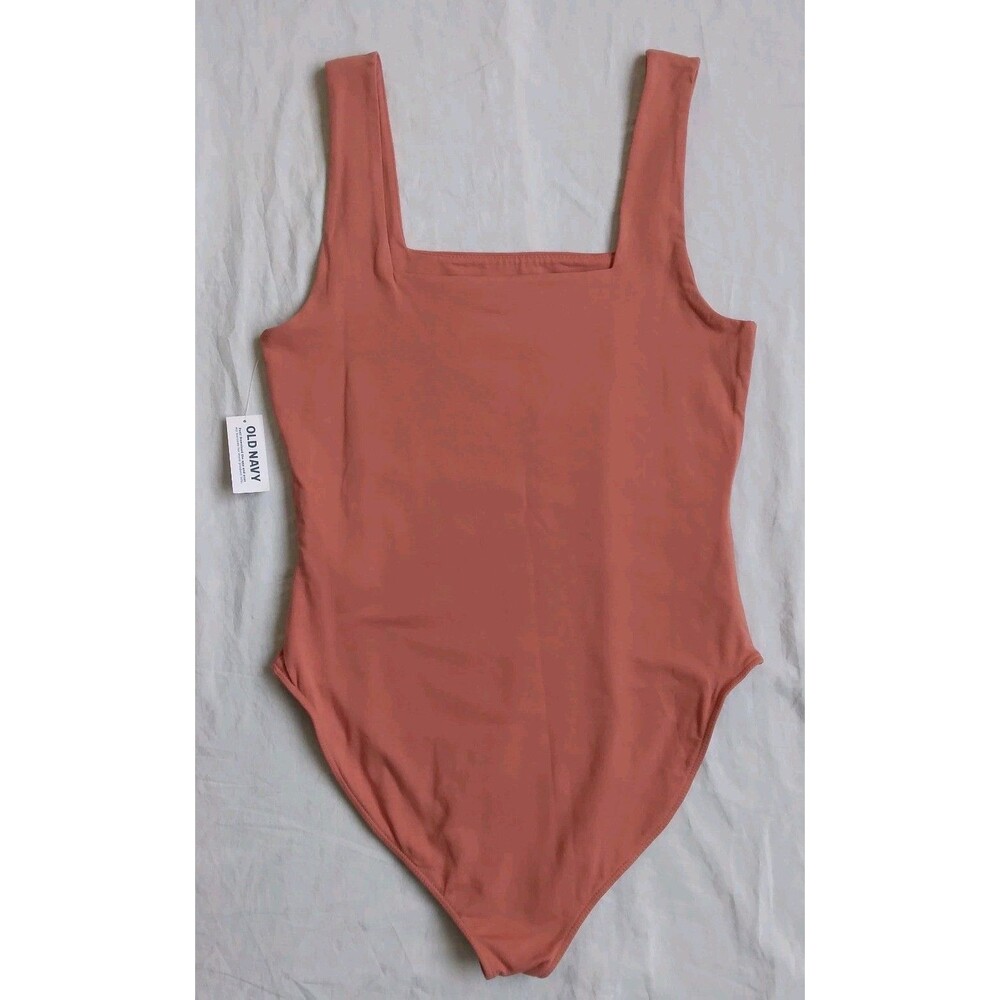 3 Old Navy Square Neck Tank Top Bodysuit Pink Orange Green Women’s Size M - Picture 10 of 14